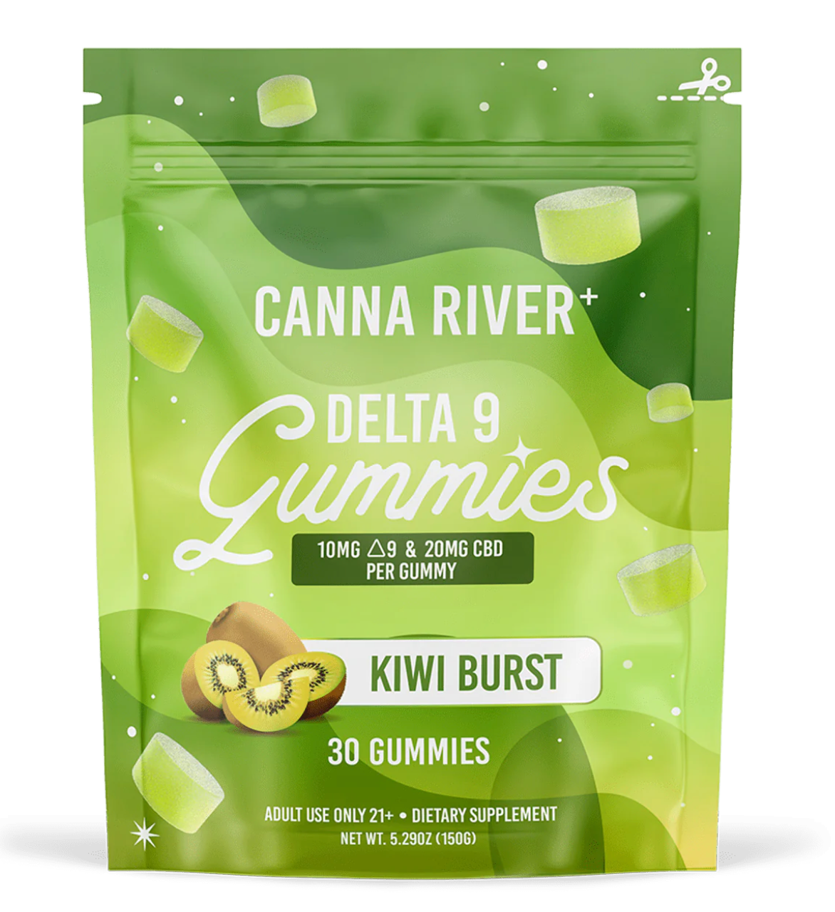 CannaRiver D9 Kiwi Burst Gummies (900mg)