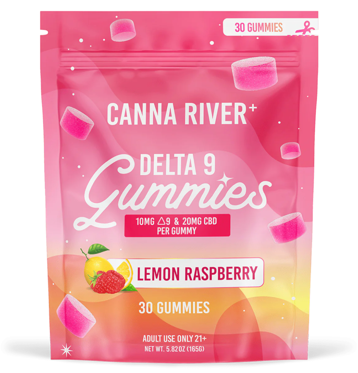 CannaRiver D9 Lemon Raspberry Gummies (900mg)