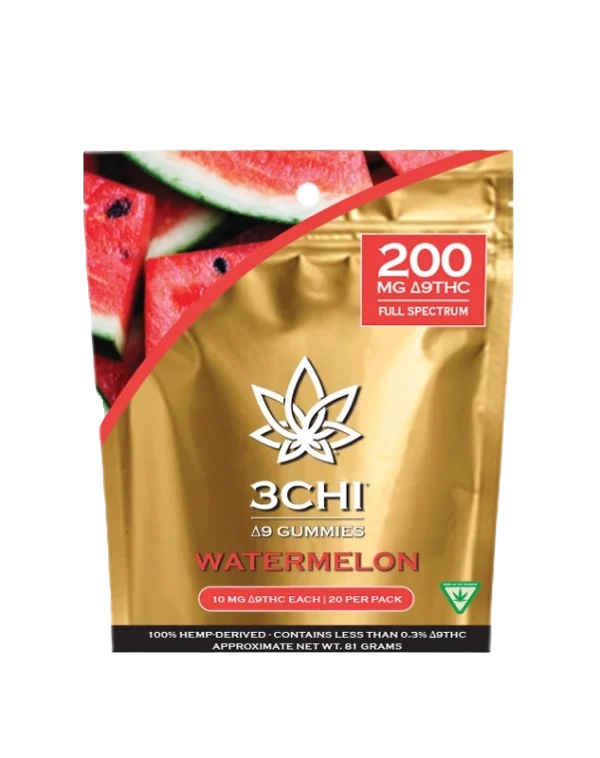 3Chi Delta 9 THC Gummies - Watermelon, 200mg (20 ct)