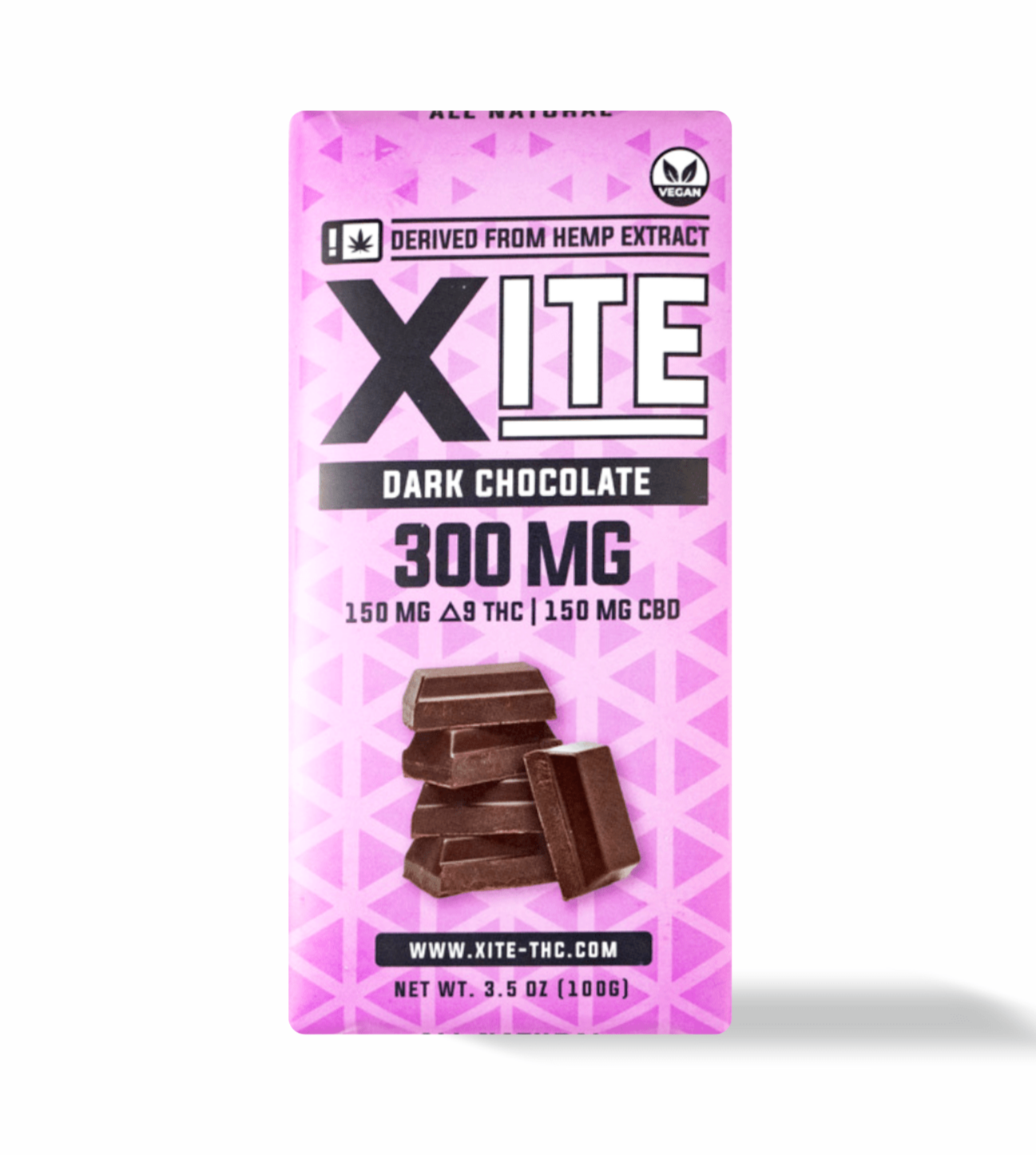 Xite Large Dark Chocolate Bar D9 (150mg THC 150mg CBD)